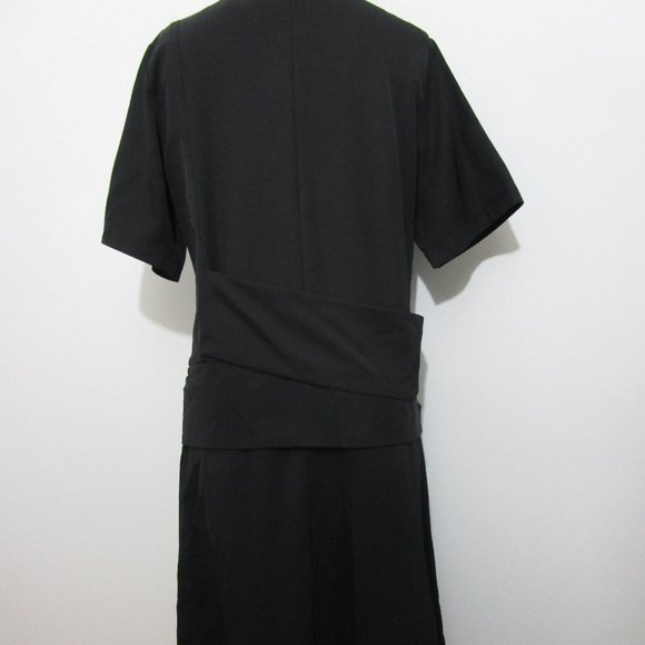 Avant Garde Asymmetric Drape Dress Short Sleeve Pocket - Picture 9 of 10